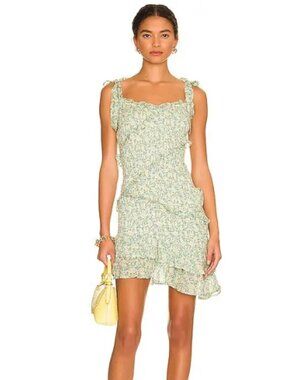ASTR the Label Eastwick dress in yellow & green floral pattern - size S